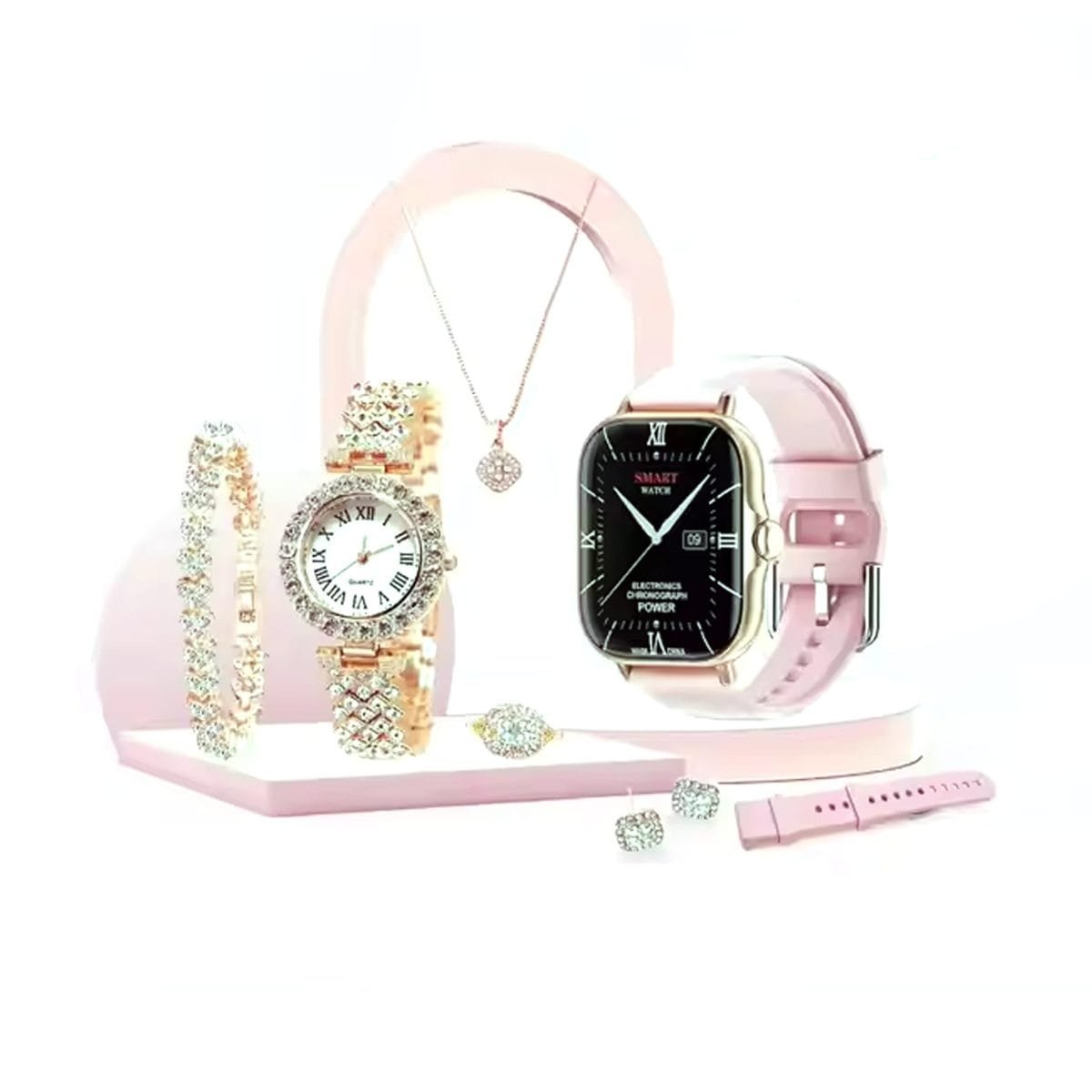 A58 Plus Smart Watch with Jewelry Set for Women Perfect Gift - Image 1