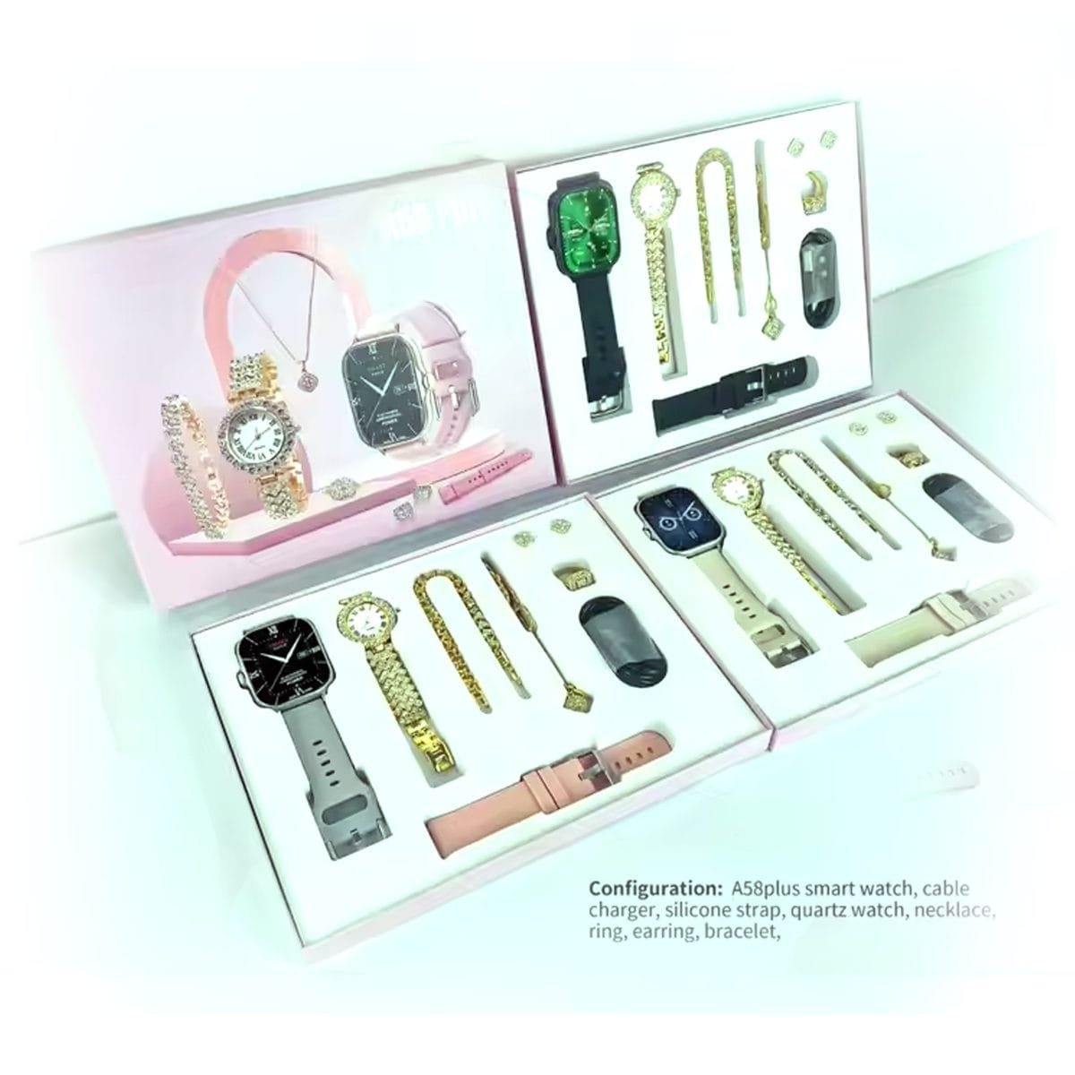 A58 Plus Smart Watch with Jewelry Set for Women Perfect Gift - Image 2