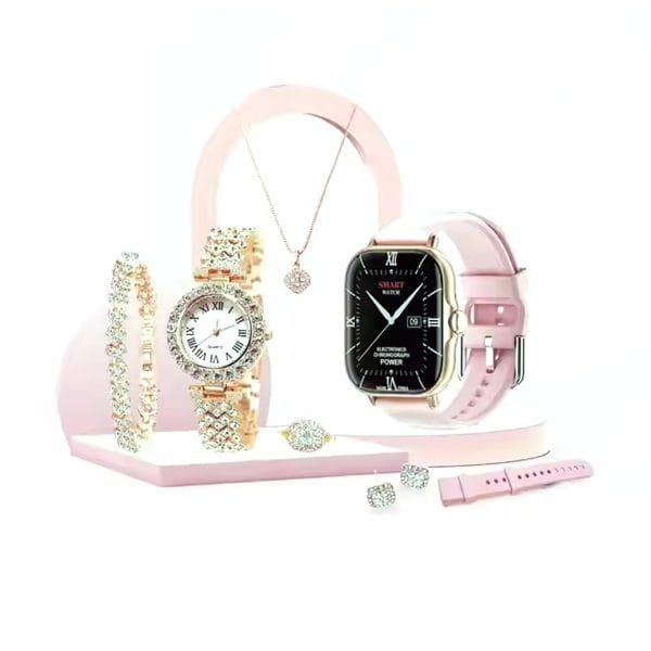 A58 Plus Smart Watch with Jewelry Set for Women Perfect Gift