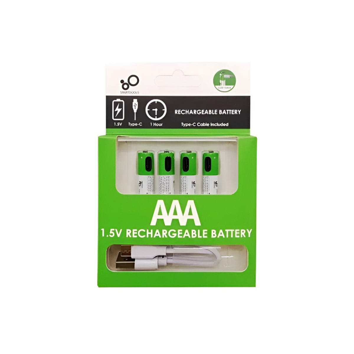 AAA Lithium-ion USB Type-C Rechargeable Battery 1.5V - 4pcs - Image 1