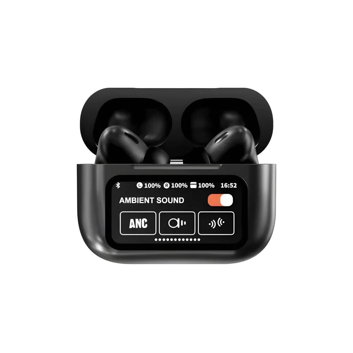 Airpods Pro 2 ANC/ENC Touch Control With Smart Display- Black - Image 2