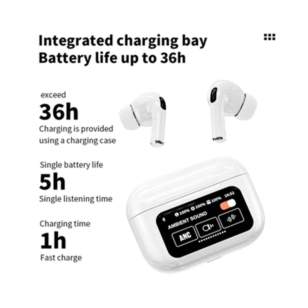 Airpods A9 Pro ANC Touch Screen With Display - Image 2