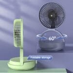 Rotating Folding Portable Mini Table Desk Rechargeable Fan - Image 4