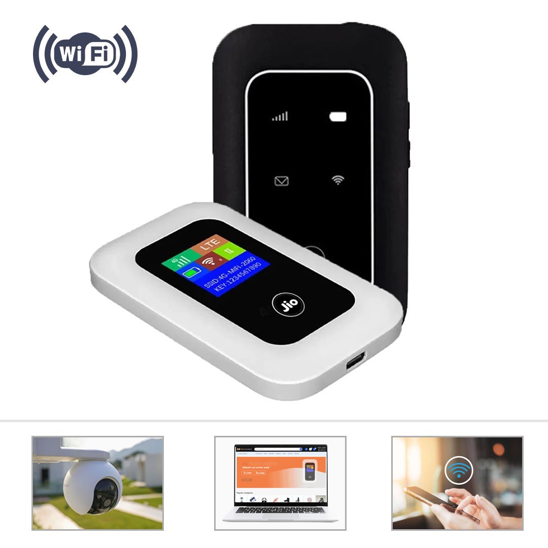 Jio 4G And 4G+ Pocket Wi-Fi Router Jio 4G/4G+ Pocket Wi-Fi Router with Built-in Display - Image 1