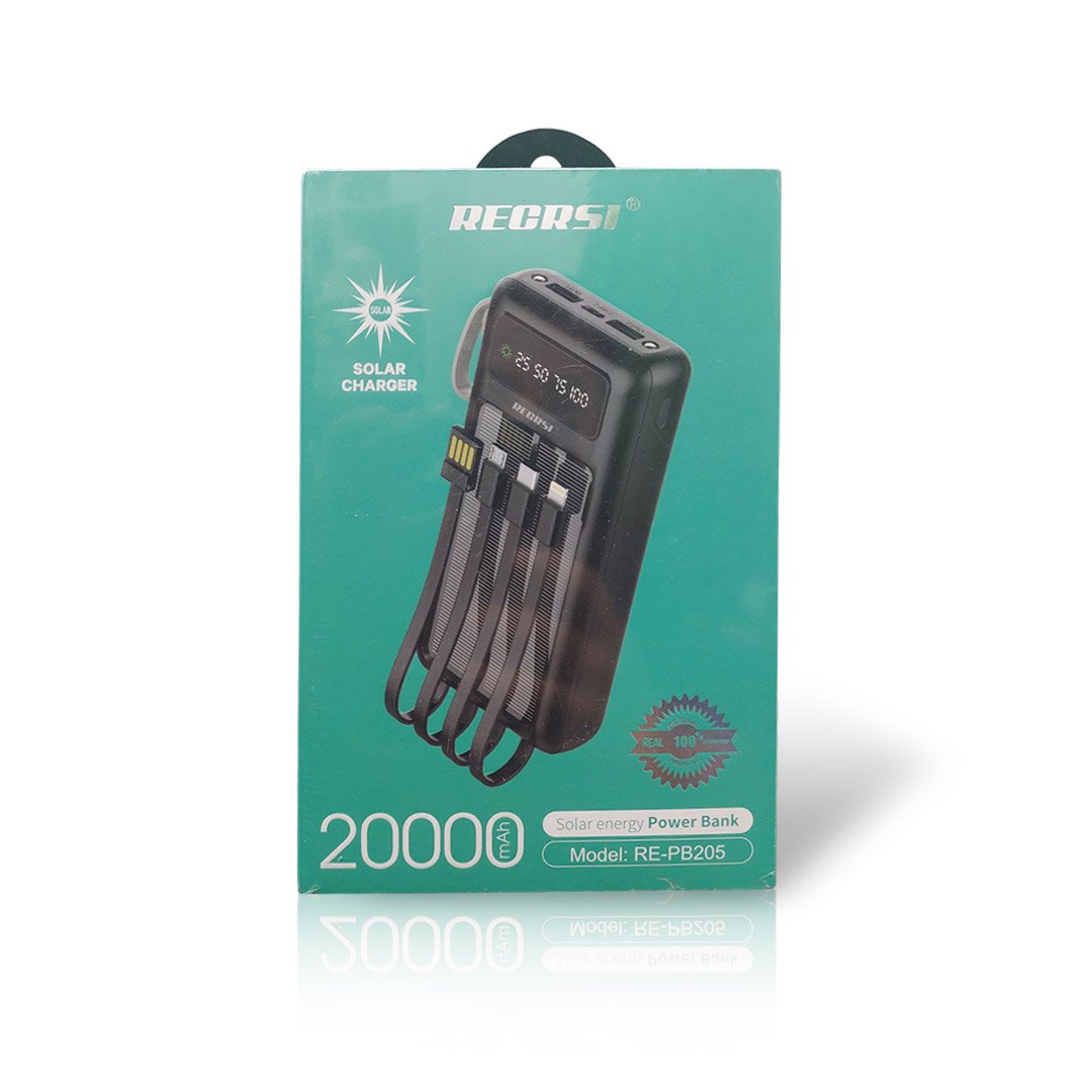 Regrsi 20000mAh Solar Energy Power Bank Regrsi 20000mAh Solar Energy Power Bank - Image 1